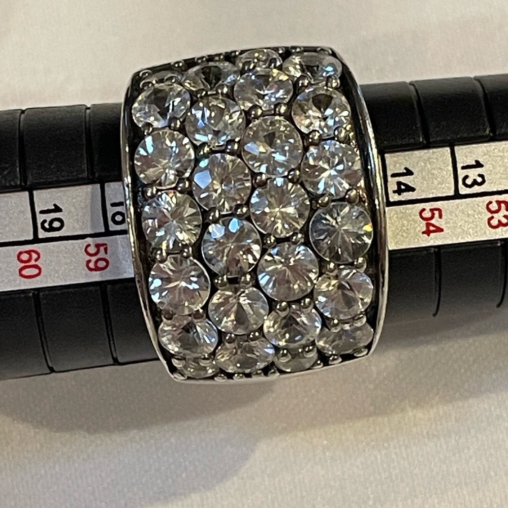 Jtv Silver Silver Crystal Statement Ring - image 4